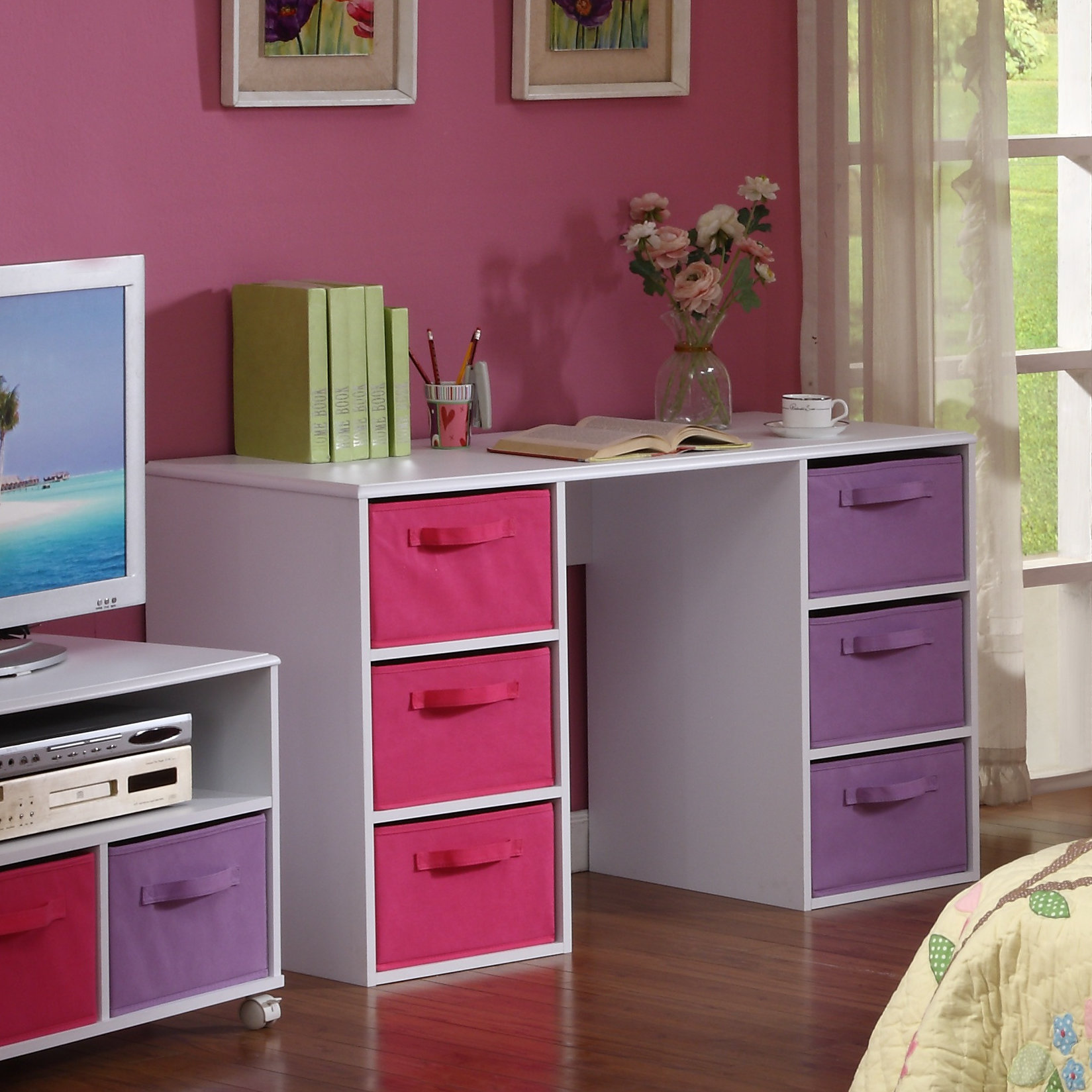 стол письменный для школьника для девочки с ящиками